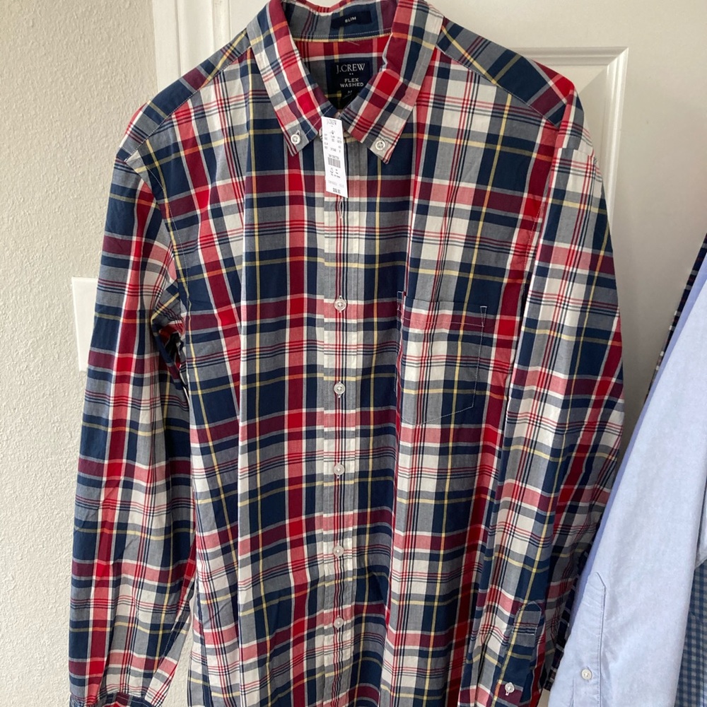 NWT J. Crew Slim Lightweight Madras